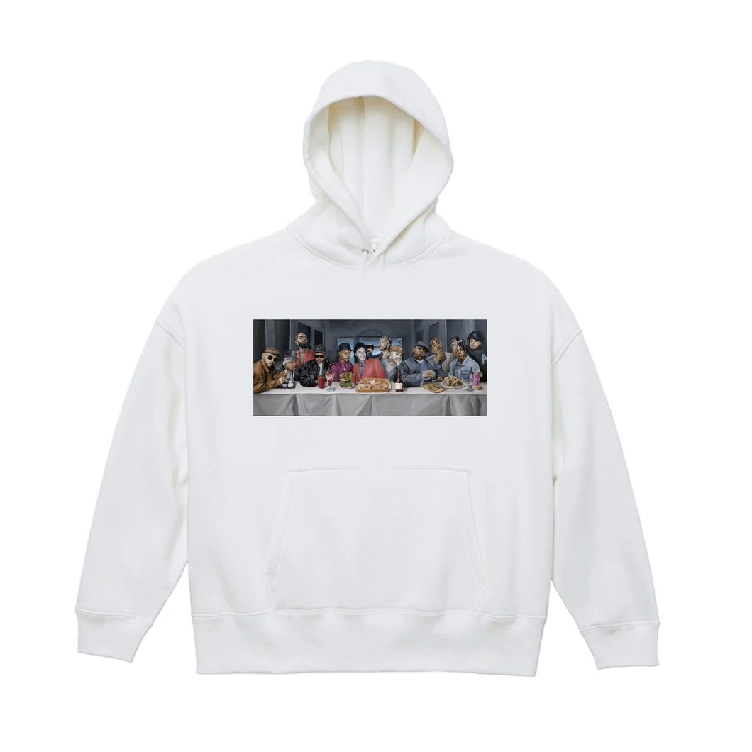 「the LAST DEVOUR」Front Printing - Big Pullover Hoodie [White]