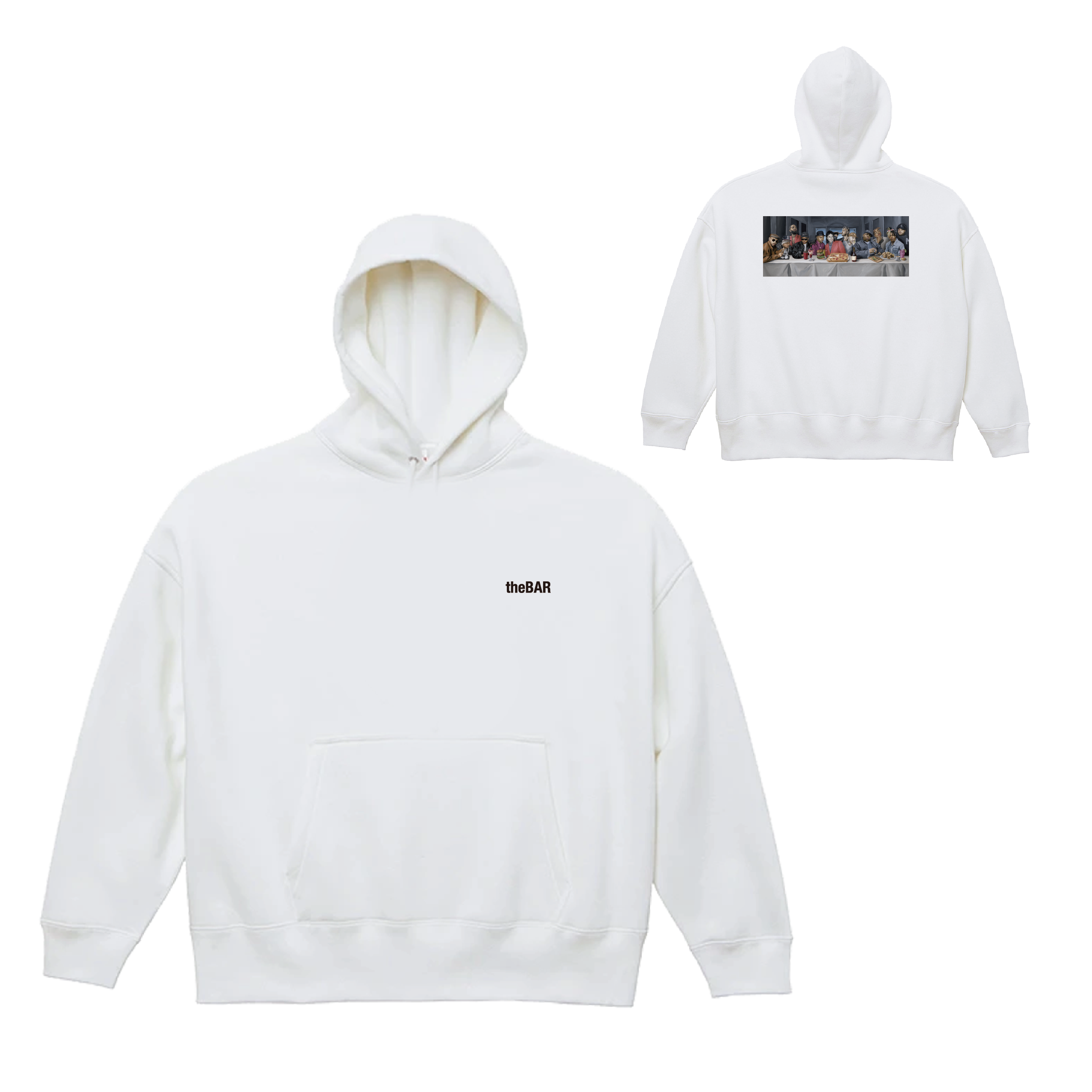 the LAST DEVOUR」Back Printing - Big Pullover Hoodie [White